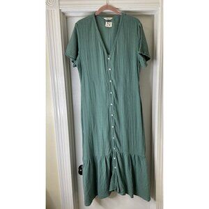 Madewell x Harper Sage Courtyard Maxi Dress Jadeite Green Size XL